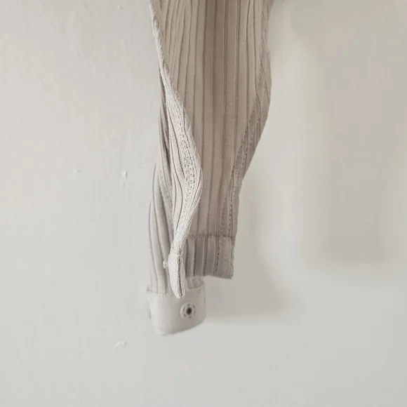 H&M Ribbed V-Neck Bodysuit - Taupe - Picture 4 of 6